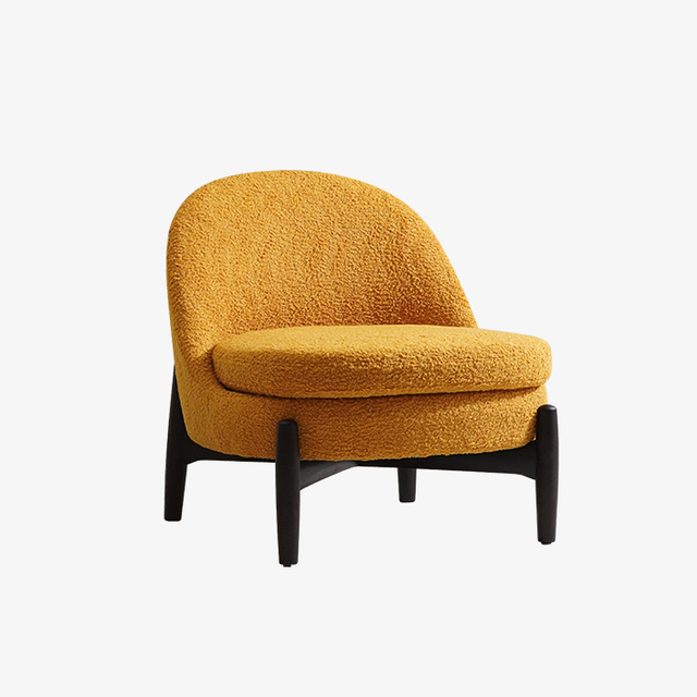 Moderne teddyfleece fauteuil gestoffeerde loungestoel met rugleuning