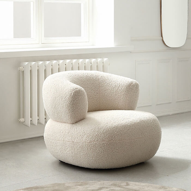 Moderne teddyboucle loungefauteuil Luie enkele fauteuil