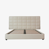 Modern minimalistisch wit kingsize lederen bedframe met hoofdeinde