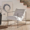 Moderne witte loungestoel, binnenbank, woonkamerfauteuil