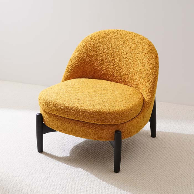 Moderne teddyfleece fauteuil gestoffeerde loungestoel met rugleuning
