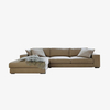 Fauteuil loveseat bankstel met chaise longue en poef