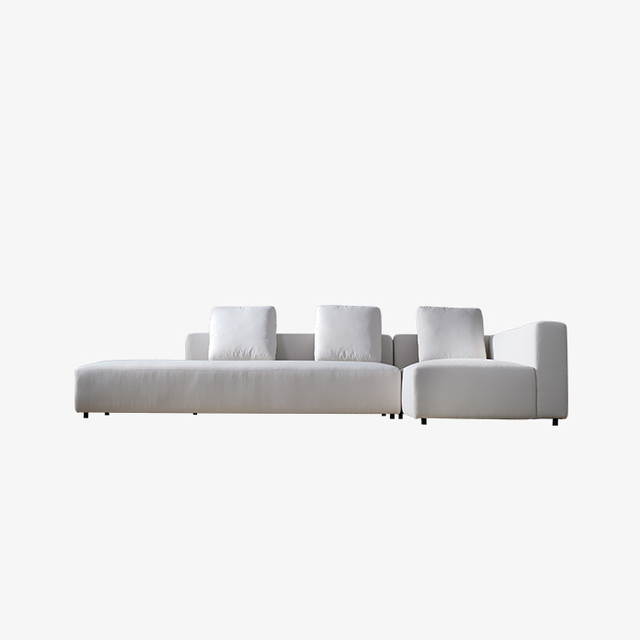 Witte minimalistische sectionele L-vorm bank voor buiten, waterdicht
