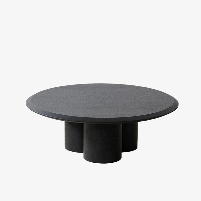 Minimalistische salontafelset van zwart eiken natuurlijk hout
