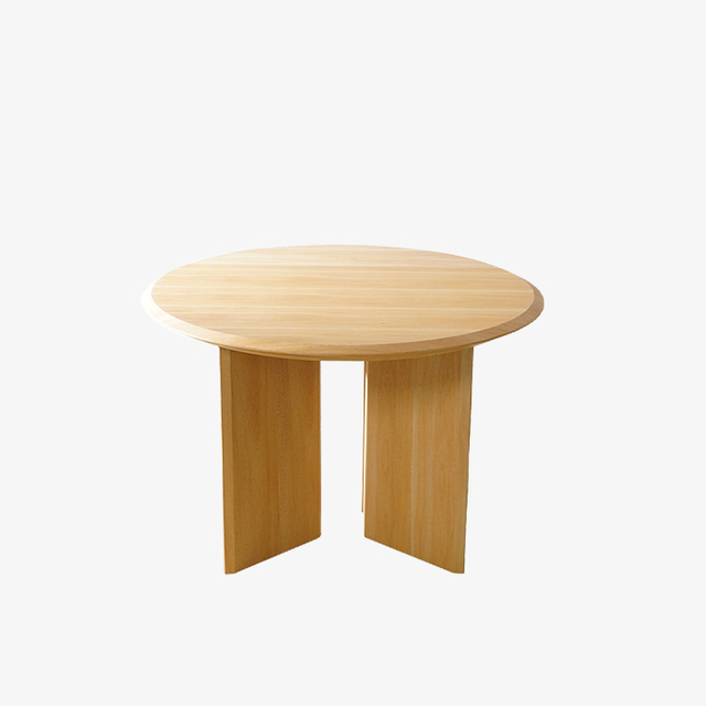 Minimalistische massief houten kleine ronde eettafel met 4 poten