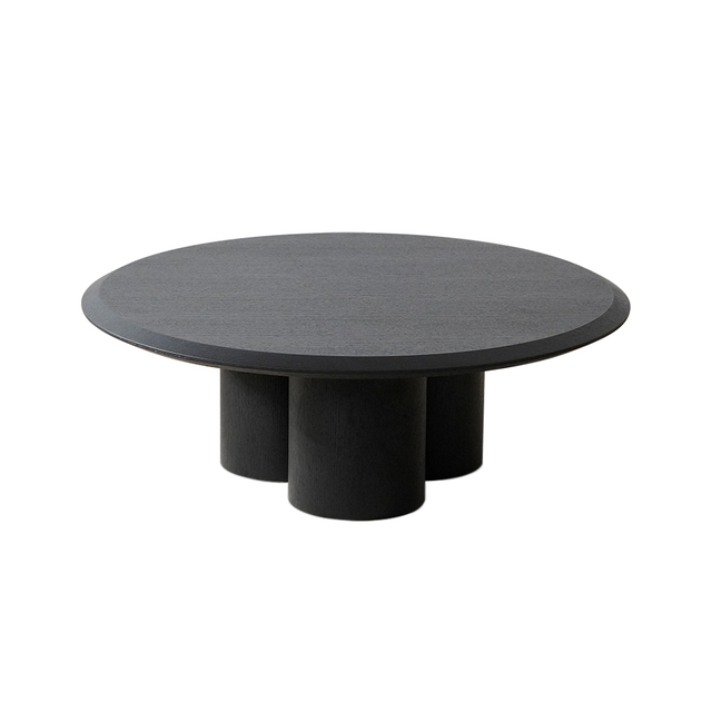 Minimalistische salontafelset van zwart eiken natuurlijk hout