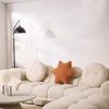 Marshmallow Design moderne driezitsbankset van witte sherpastof 