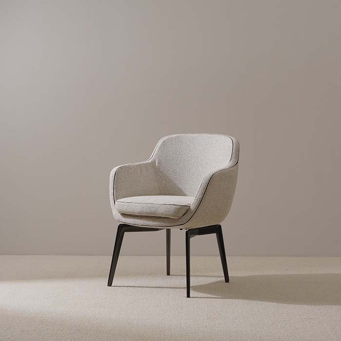 Moderne witte gestoffeerde eetfauteuil voor eetkamer