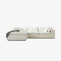 Moderne witte 4-delige zitbank met donzen kussens/kussens Comfortabele bank