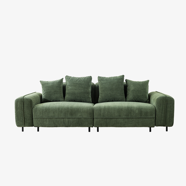 Minimalistische blauwe kleine tweezitsbank en loveseat van fluweel 