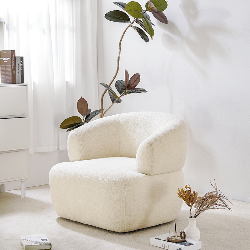 Moderne teddyboucle loungefauteuil Luie enkele fauteuil