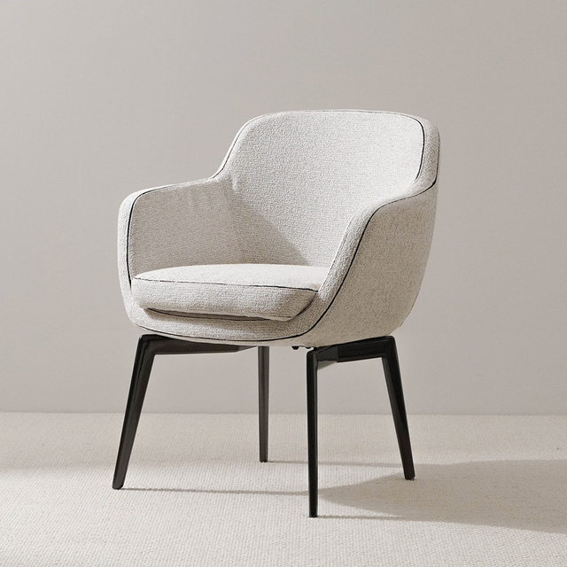 Moderne witte gestoffeerde eetfauteuil voor eetkamer