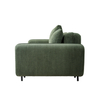 Minimalistische groene kleine tweezitsbank en loveseat van fluweel 