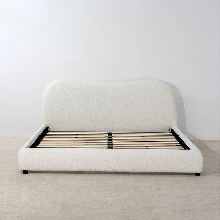 Minimalisme Wit oorvormig kingsize bedframe met hoofdeinde