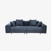 Minimalistische blauwe kleine tweezitsbank en loveseat van fluweel 