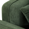 Minimalistische groene kleine tweezitsbank en loveseat van fluweel 