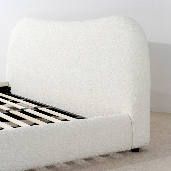 Minimalisme Wit oorvormig kingsize bedframe met hoofdeinde