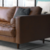 Moderne lederen bankstelbanken Luxe loveseat-banken met chaise longue