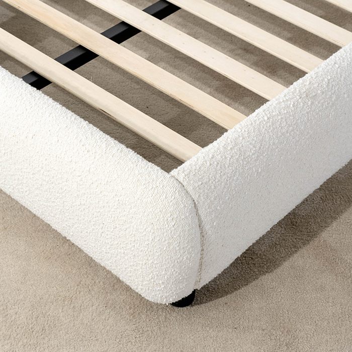 Minimalisme Wit oorvormig kingsize bedframe met hoofdeinde