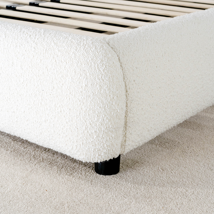 Minimalisme Wit oorvormig kingsize bedframe met hoofdeinde