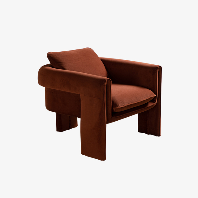 Moderne fluwelen gestoffeerde fauteuil 