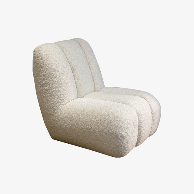 Minimalistische Boucle Floor Single Sofa Lounge Chair