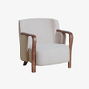 Moderne fauteuil met notenhoutaccent 